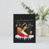 Cadeau met zwarte kat voor mijn kerstmis bedankkaart (Staand voorkant)