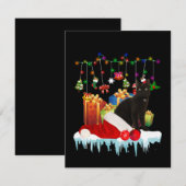 Cadeau met zwarte kat voor mijn kerstmis bedankkaart (Voorkant / Achterkant)
