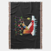 Cadeau met zwarte kat voor mijn kerstmis deken (Voorkant Verticaal)