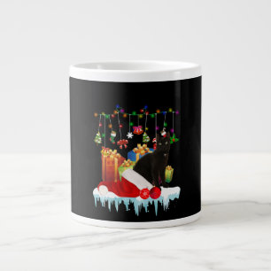 Cadeau met zwarte kat voor mijn kerstmis grote koffiekop