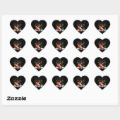 Cadeau met zwarte kat voor mijn kerstmis hart sticker (Vel)