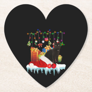 Cadeau met zwarte kat voor mijn kerstmis kartonnen onderzetters