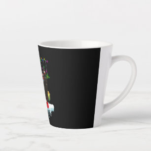 Cadeau met zwarte kat voor mijn kerstmis latte mok