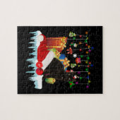 Cadeau met zwarte kat voor mijn kerstmis legpuzzel (Horizontaal)