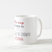 Cadeau Minimalistische Beste Baas Koffiemok (Voorkant rechts)