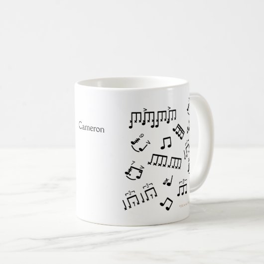 Cadeau-Mok Drums Musical Notes Koffiemok (Voorkant rechts)