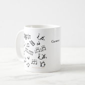 Cadeau-Mok Drums Musical Notes Koffiemok (Voorkant links)