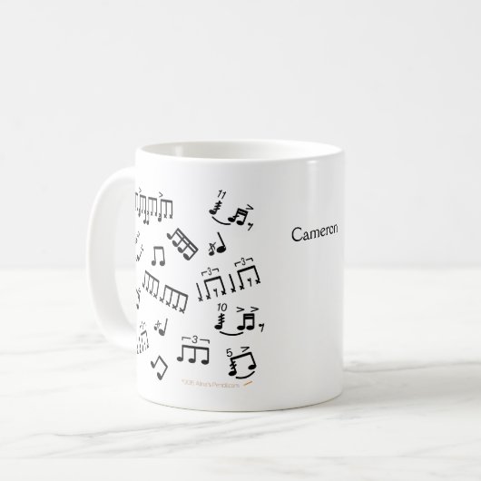 Cadeau-Mok Drums Musical Notes Koffiemok (Voorkant links)