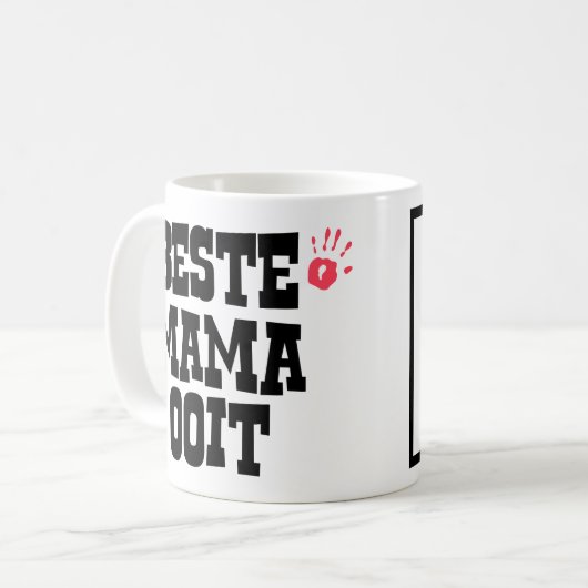 Cadeau mok voor mama met eigen foto (Voorkant links)