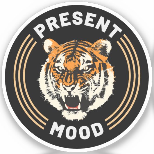 Cadeau Mood Angry Tiger Sticker (Voorkant)