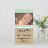 Cadeau nieuwe baby bedank kaart met mint sterren (Staand voorkant)