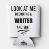 Cadeau nieuwe schrijver Afstuderen Shirt auteur Blikjeskoeler (Achterkant)