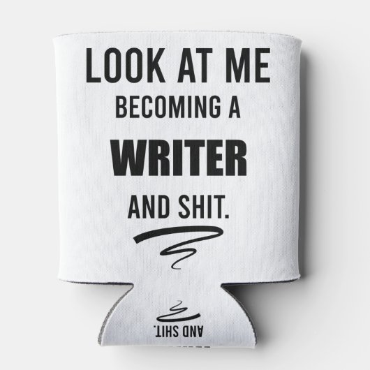 Cadeau nieuwe schrijver Afstuderen Shirt auteur Blikjeskoeler (Achterkant)