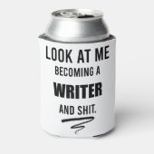 Cadeau nieuwe schrijver Afstuderen Shirt auteur Blikjeskoeler (Blikje Achterkant)