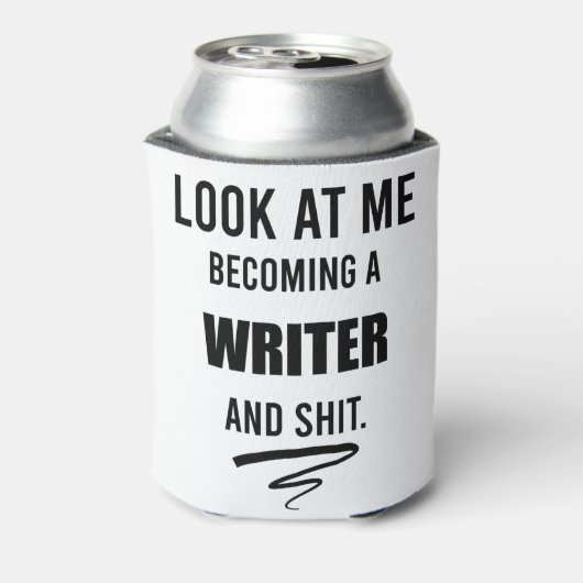 Cadeau nieuwe schrijver Afstuderen Shirt auteur Blikjeskoeler (Blikje Achterkant)