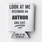 Cadeau nieuwe schrijver Funny Author School Afstud Blikjeskoeler (Voorkant)