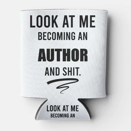 Cadeau nieuwe schrijver Funny Author School Afstud Blikjeskoeler (Voorkant)