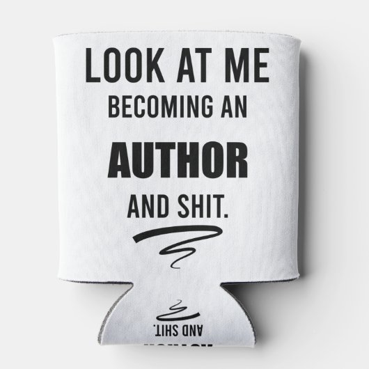 Cadeau nieuwe schrijver Funny Author School Afstud Blikjeskoeler (Achterkant)