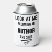 Cadeau nieuwe schrijver Funny Author School Afstud Blikjeskoeler (Blikje Achterkant)