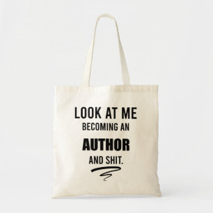 Cadeau nieuwe schrijver Funny Author School Afstud Tote Bag