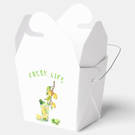 Cadeau- of favordozen met citroenen cocktail bedankdoosjes