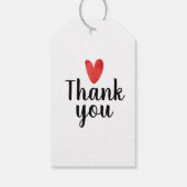 Cadeau of Zakelijke Label Rode Waterverf Hart Cadeaulabel (Achterkant)