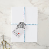 Cadeau of Zakelijke Label Rode Waterverf Hart Cadeaulabel (Met Touw)