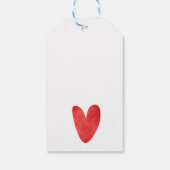 Cadeau of Zakelijke Label Rode Waterverf Hart Cadeaulabel (Achterkant)