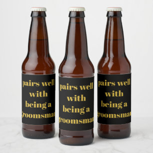 Cadeau om bruidsjonker te vragen Wil je mijn bruid Bier Etiket