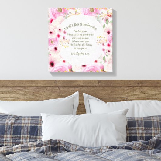 CADEAU - Oma-gedichten van kleinkinderen - MAATWER Canvas Afdruk (Insitu (Slaapkamer))