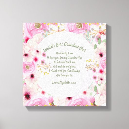 CADEAU - Oma-gedichten van kleinkinderen - MAATWER Canvas Afdruk (Voorkant)