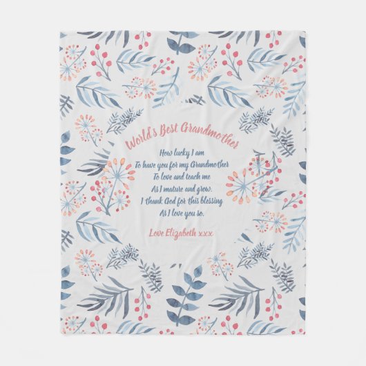 CADEAU - Oma-gedichten van kleinkinderen - MAATWER Fleece Deken (Voorkant)