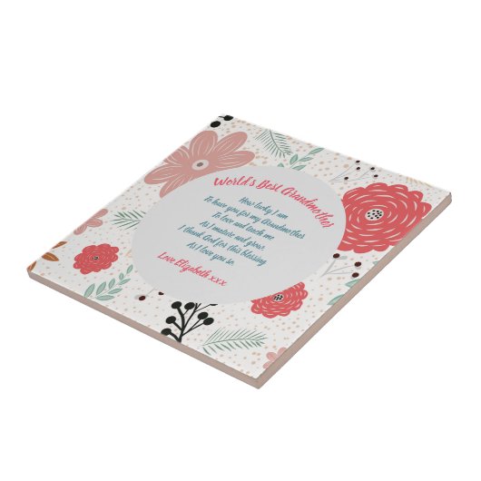 CADEAU - Oma-gedichten van kleinkinderen - MAATWER Tegeltje (Zijkant)