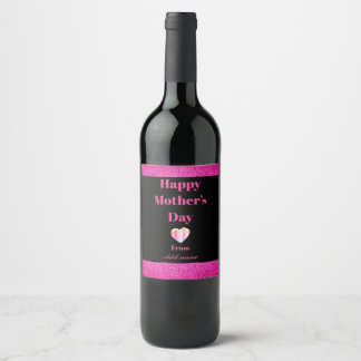 cadeau op label voor gepersonaliseerde moederfles wijn etiket