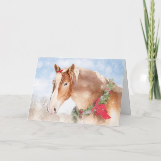 Cadeau Paard Kerst Kaart (Voorkant)