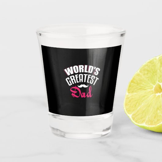 Cadeau papa geweldige vader van de wereld shot glas (Voorkant)