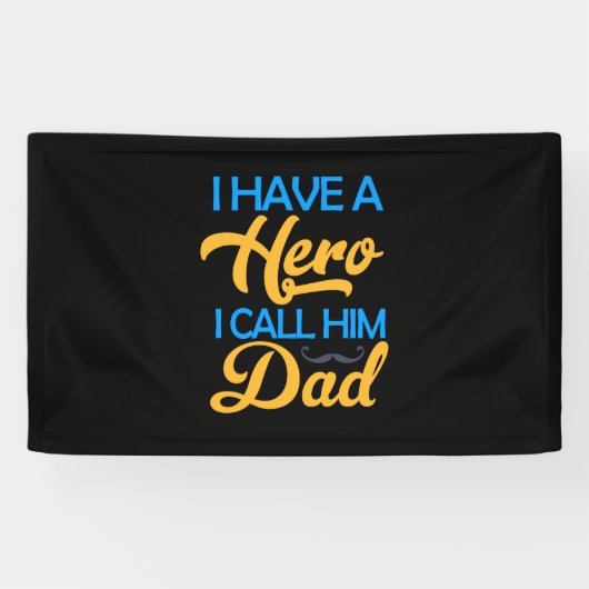 Cadeau papa ik noem hem papa spandoek (Horizontaal)