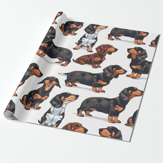 Cadeau Papier Dachshund Parade (Uitgerold)
