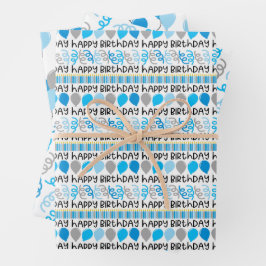 Cadeau Papier met Coördinerend Verjaardags Patroon Inpakpapier Vel
