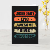 Cadeau parachutist vintage 1962 kaart (Gele Bloem)