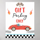 Cadeau Parkeren Alleen Rode Race Auto Twee Snelle  Poster (Voorkant)