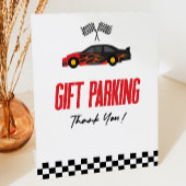 Cadeau Parkeren Rode Race Auto Party Tafel Reclamebord Met Voetstuk