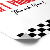 Cadeau Parkeren Rode Race Auto Party Tafelbord Poster (Hoek)