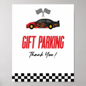 Cadeau Parkeren Rode Race Auto Party Tafelbord Poster (Voorkant)