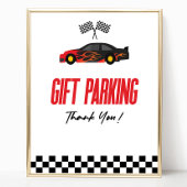 Cadeau Parkeren Rode Race Auto Party Tafelbord Poster