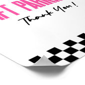 Cadeau Parkeren Roze Race Auto Party Tafelbord Poster (Hoek)
