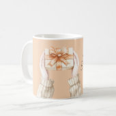 Cadeau Perzik Lint Strik Koffiemok (Voorkant links)
