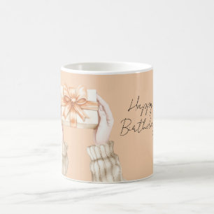 Cadeau Perzik Lint Strik Koffiemok