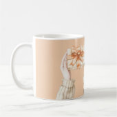Cadeau Perzik Lint Strik Koffiemok (Links)