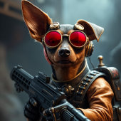 Cadeau Pinscher Steampunk, Annick Inpakpapier Vel